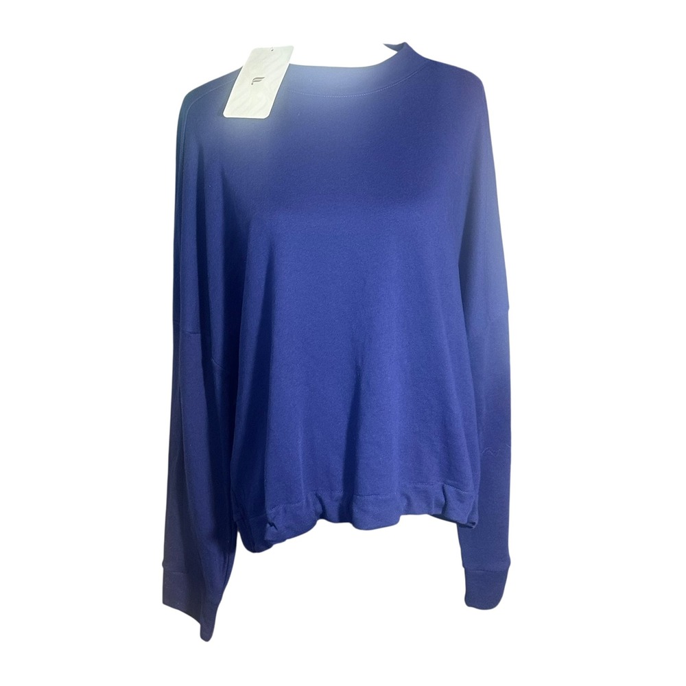 Fabletics‎ Selena French Terry Pullover NWT Women's XXL Blue High-Low  LS1827853